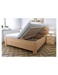 Buková posteľ Sandra s úložným priestorom 2