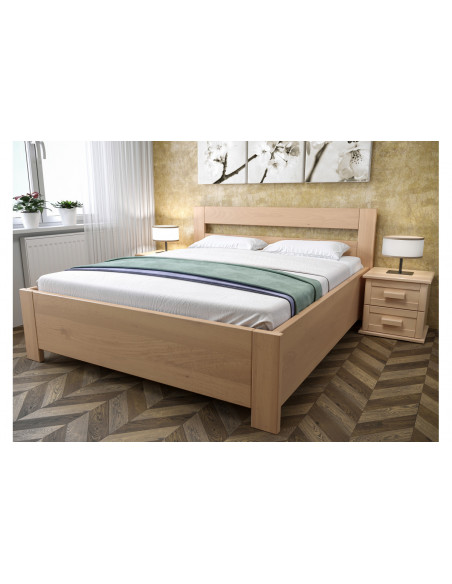 Buková posteľ Romana s úložným prestorom