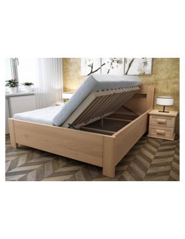Buková posteľ Romana s úložným prestorom