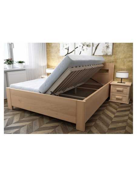 Buková posteľ Romana s úložným prestorom