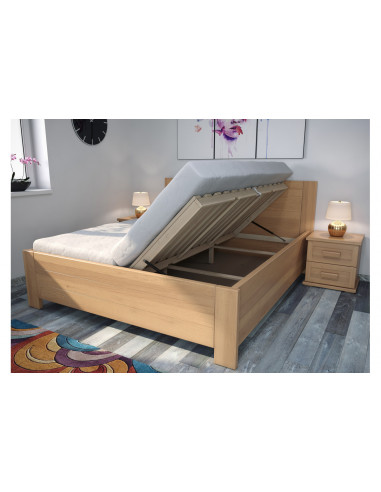 Buková posteľ Ivana s úložným priestorom